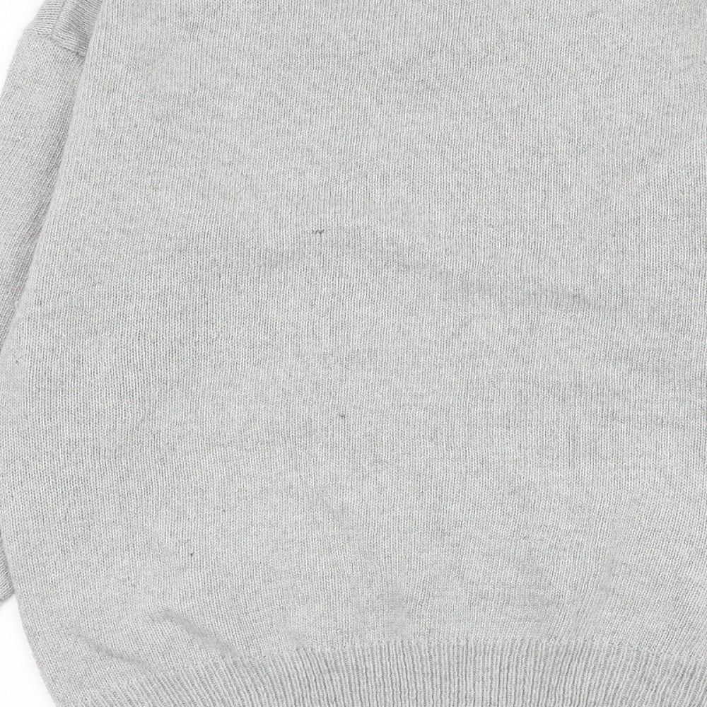 Shikha Mens Grey Round Neck Cotton Pullover Jumper Size M - Rabbit Christmas