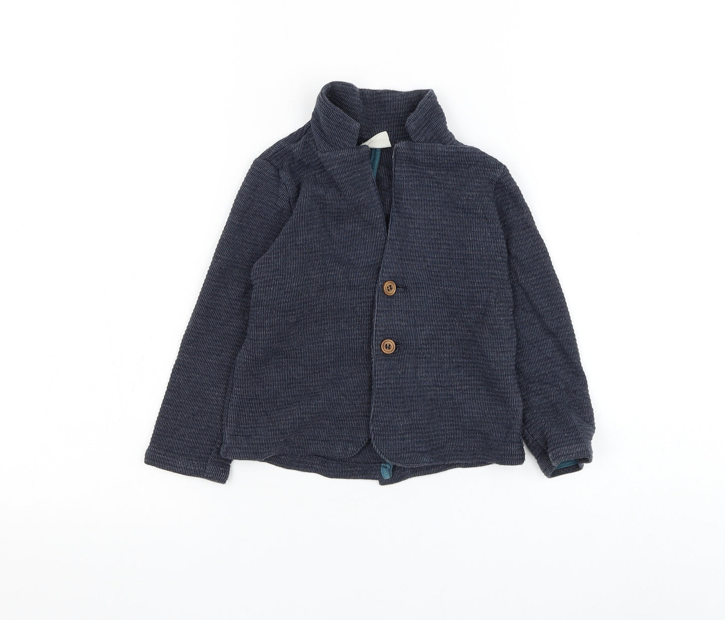 Zara Boys Blue Cotton Cardigan Jumper Size 18-24 Months Button
