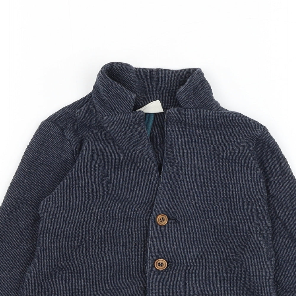 Zara Boys Blue Cotton Cardigan Jumper Size 18-24 Months Button