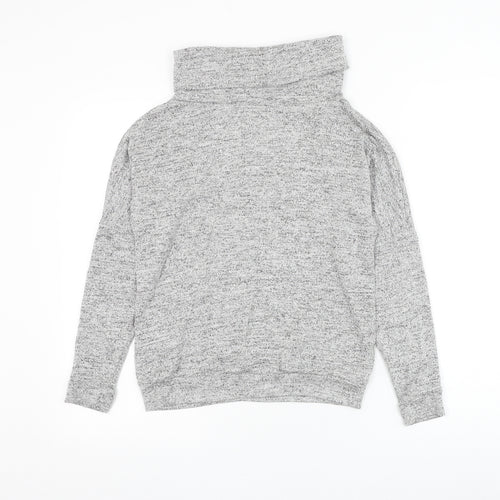 H&M Girls Grey Roll Neck Viscose Pullover Jumper Size 11-12 Years Pullover