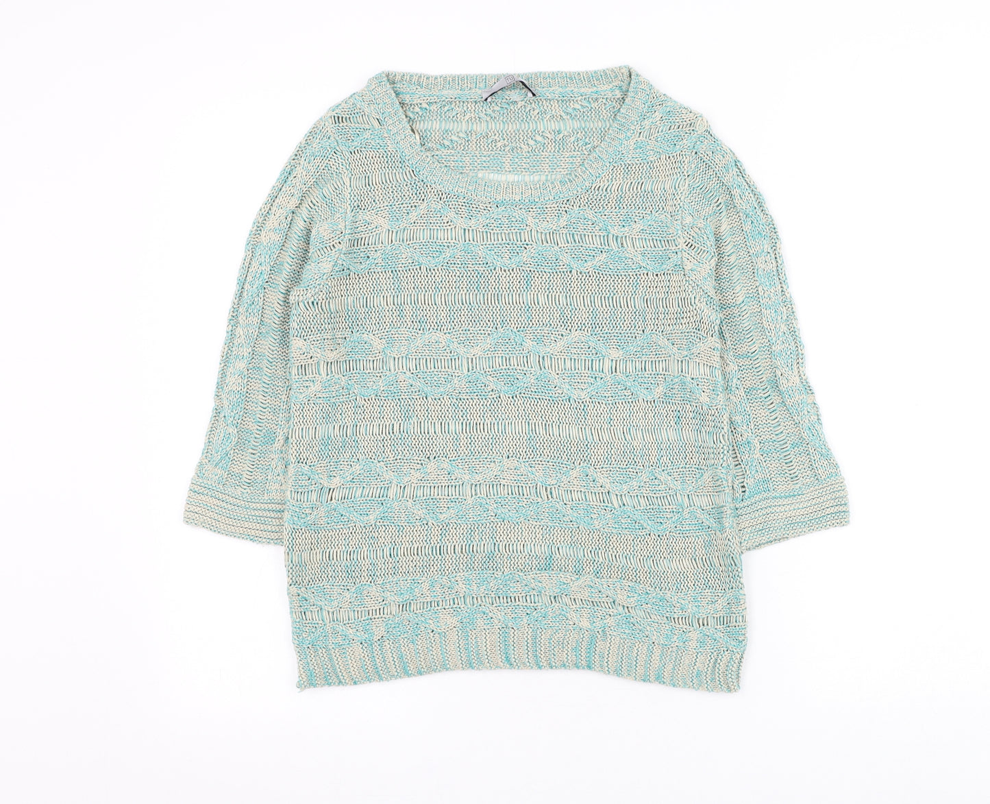 TU Womens Blue Scoop Neck Acrylic Pullover Jumper Size 8