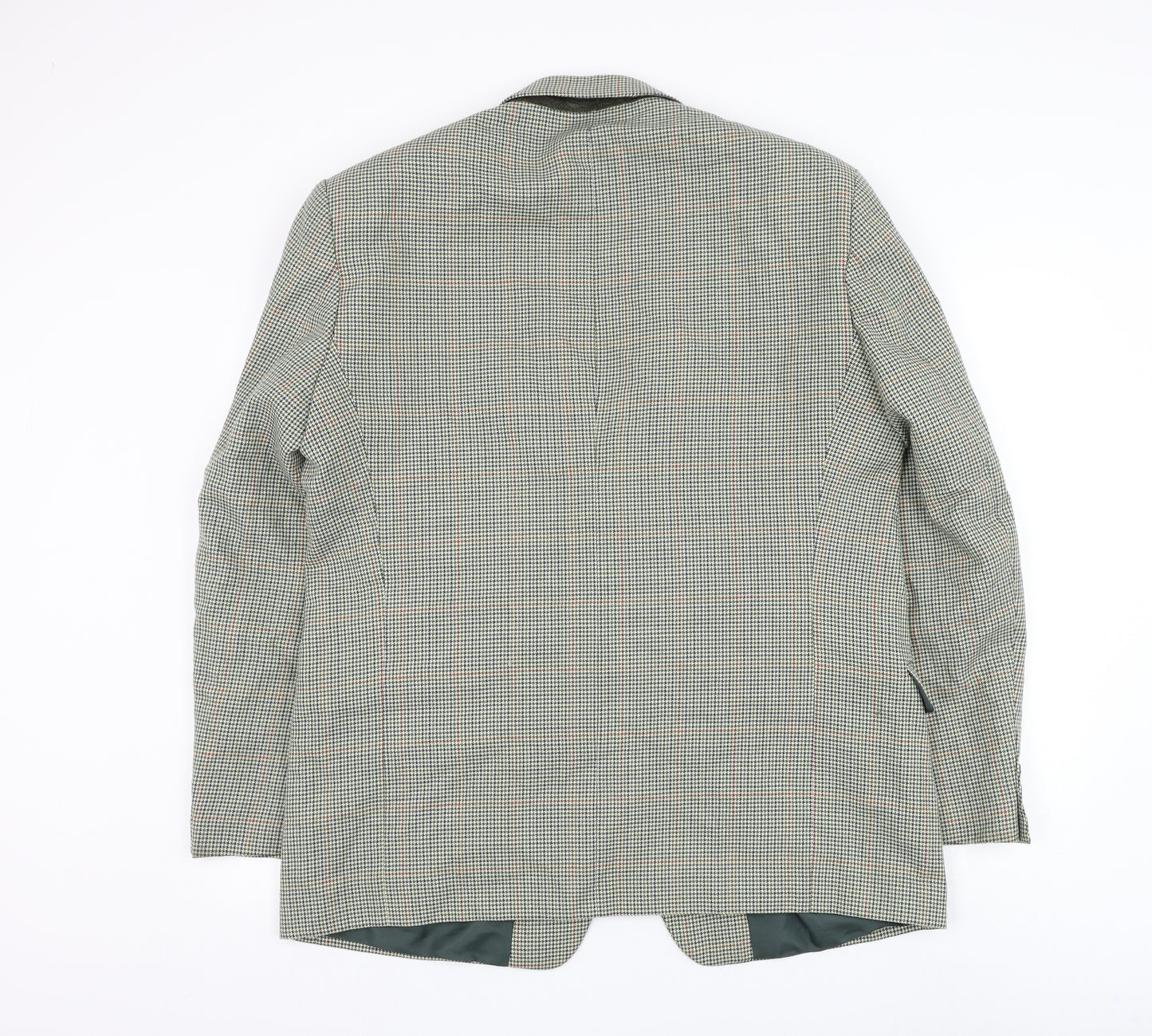 Enrico Gorlani Mens Green Houndstooth Polyester Jacket Suit Jacket Size 44