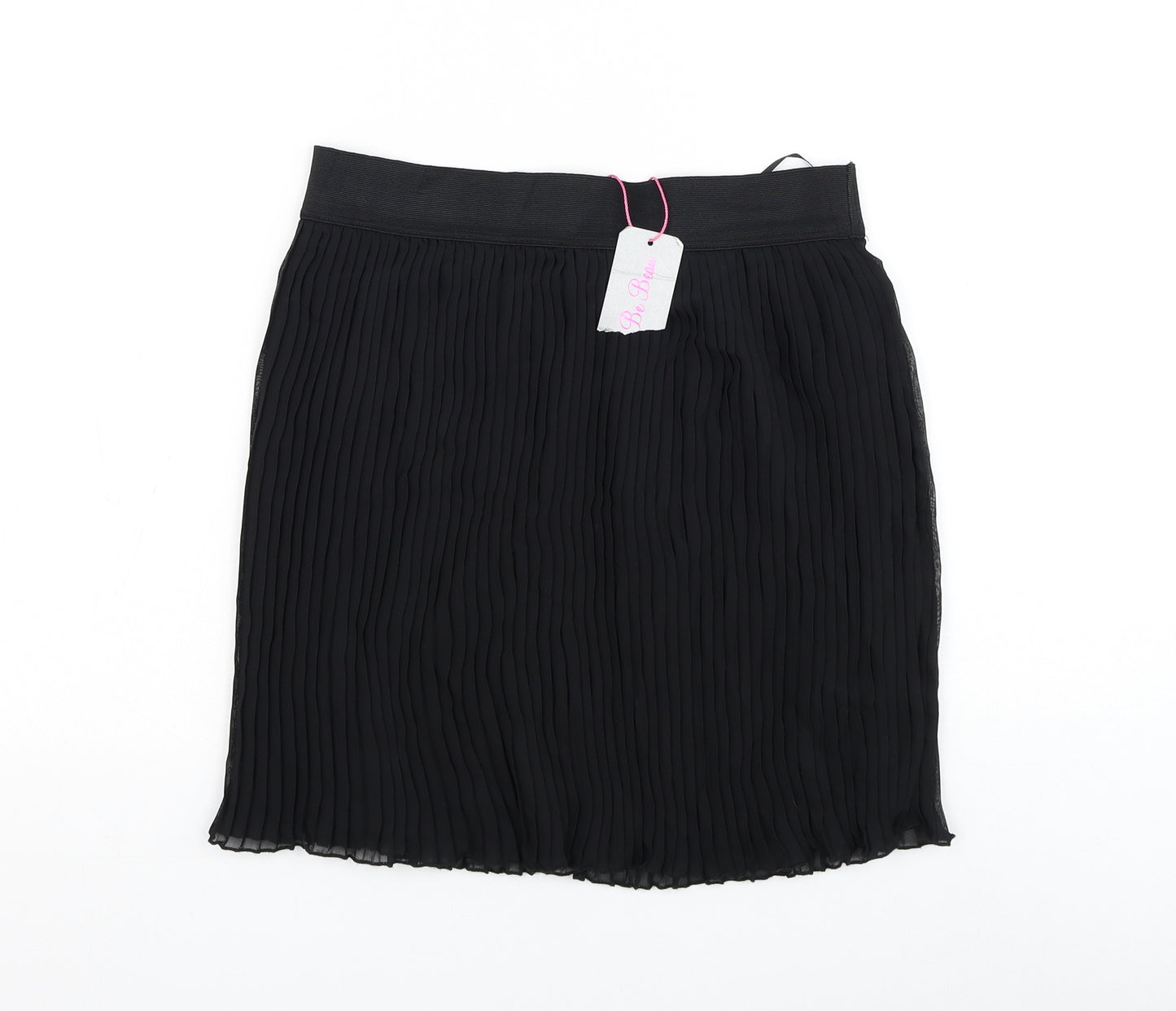 Be Beau Womens Black Polyester Pleated Skirt Size 10