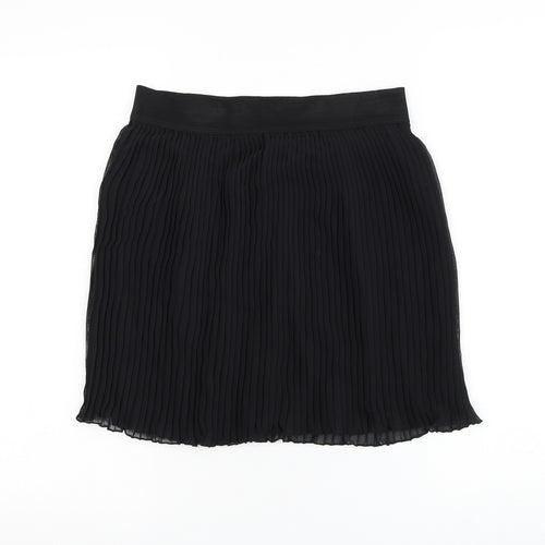 Be Beau Womens Black Polyester Pleated Skirt Size 10