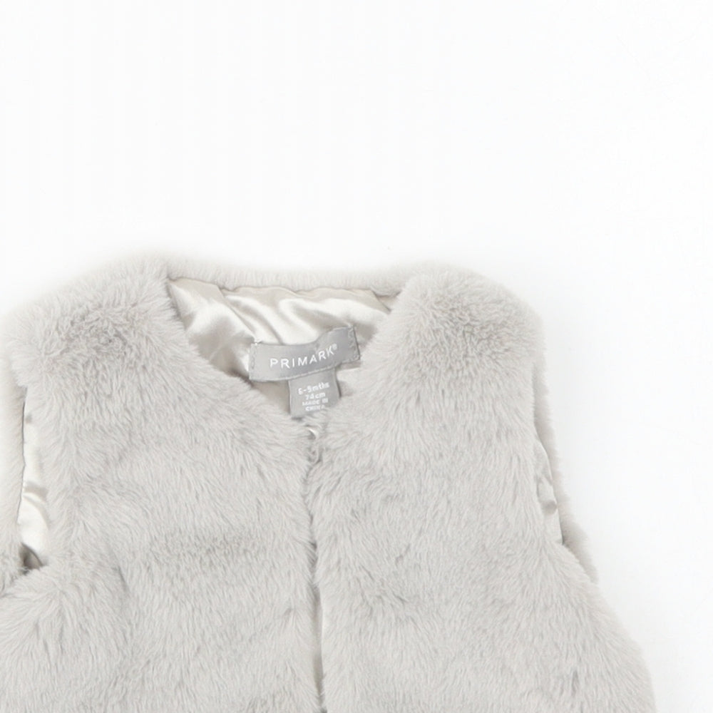 Primark Girls Grey Gilet Jacket Size 6-9 Months Button