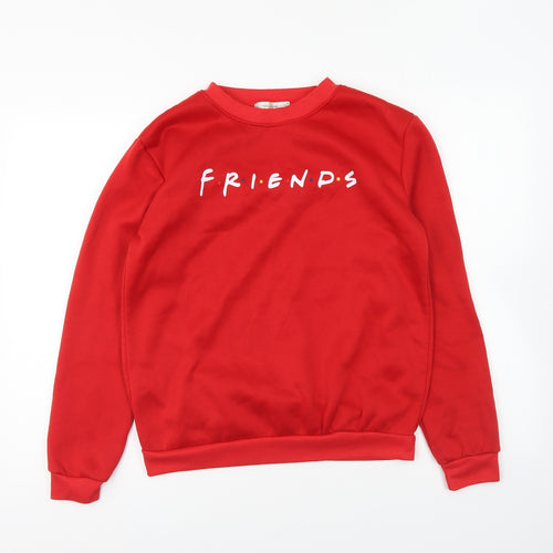 Preworn Womens Red Polyester Pullover Sweatshirt Size S Pullover - Friends