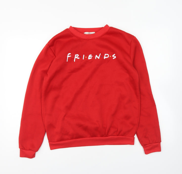Preworn Womens Red Polyester Pullover Sweatshirt Size S Pullover - Friends