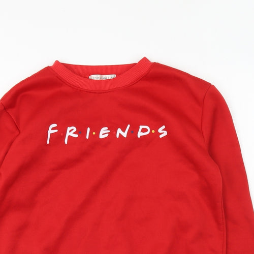 Preworn Womens Red Polyester Pullover Sweatshirt Size S Pullover - Friends