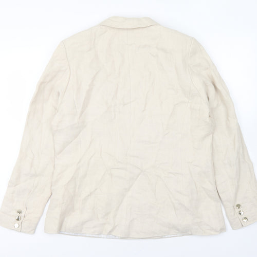 Per Una Womens Beige Jacket Blazer Size 14 Button