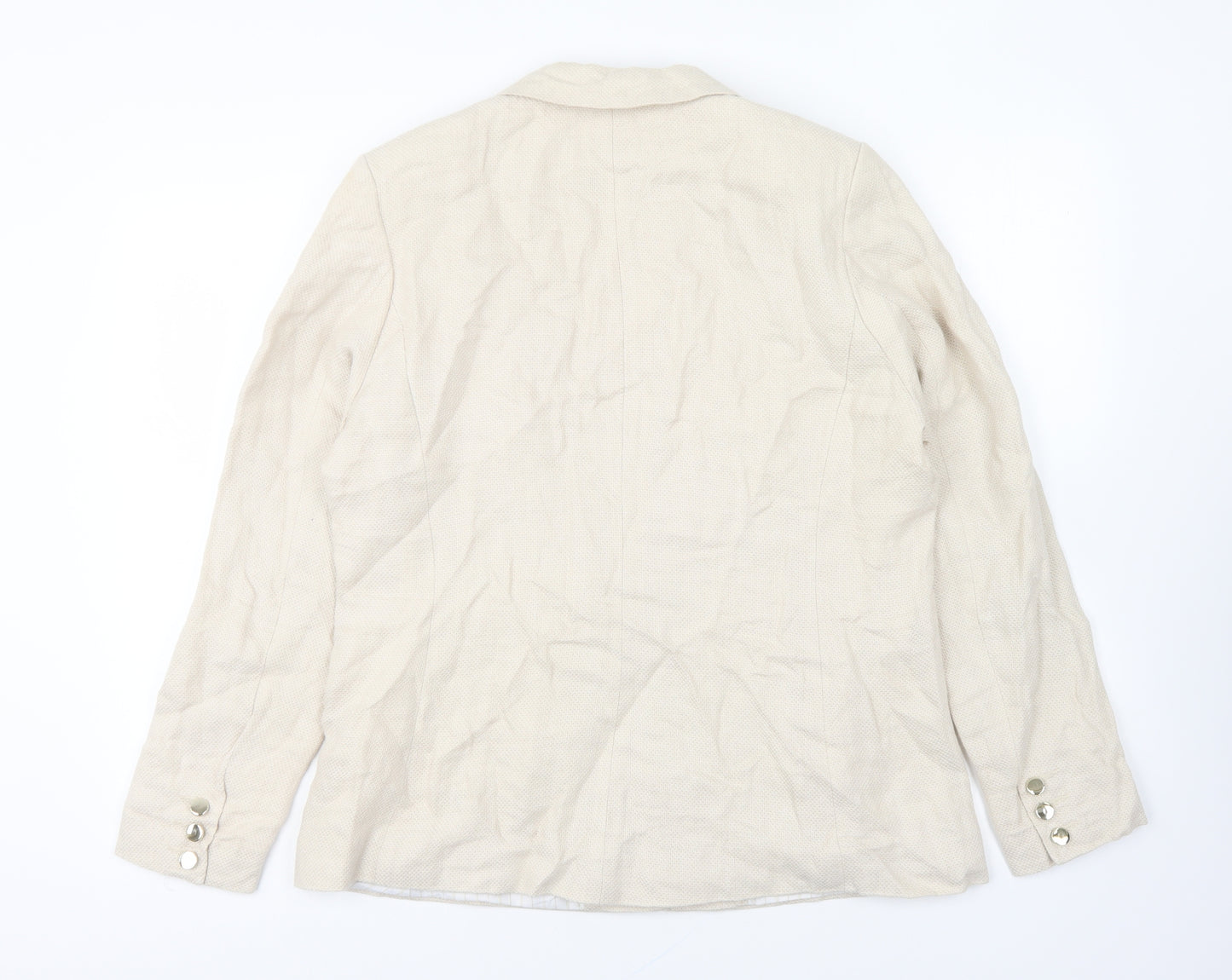Per Una Womens Beige Jacket Blazer Size 14 Button