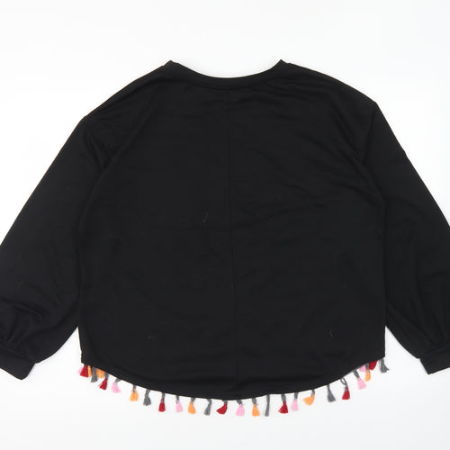 SheIn Womens Black Polyester Pullover Sweatshirt Size M Pullover