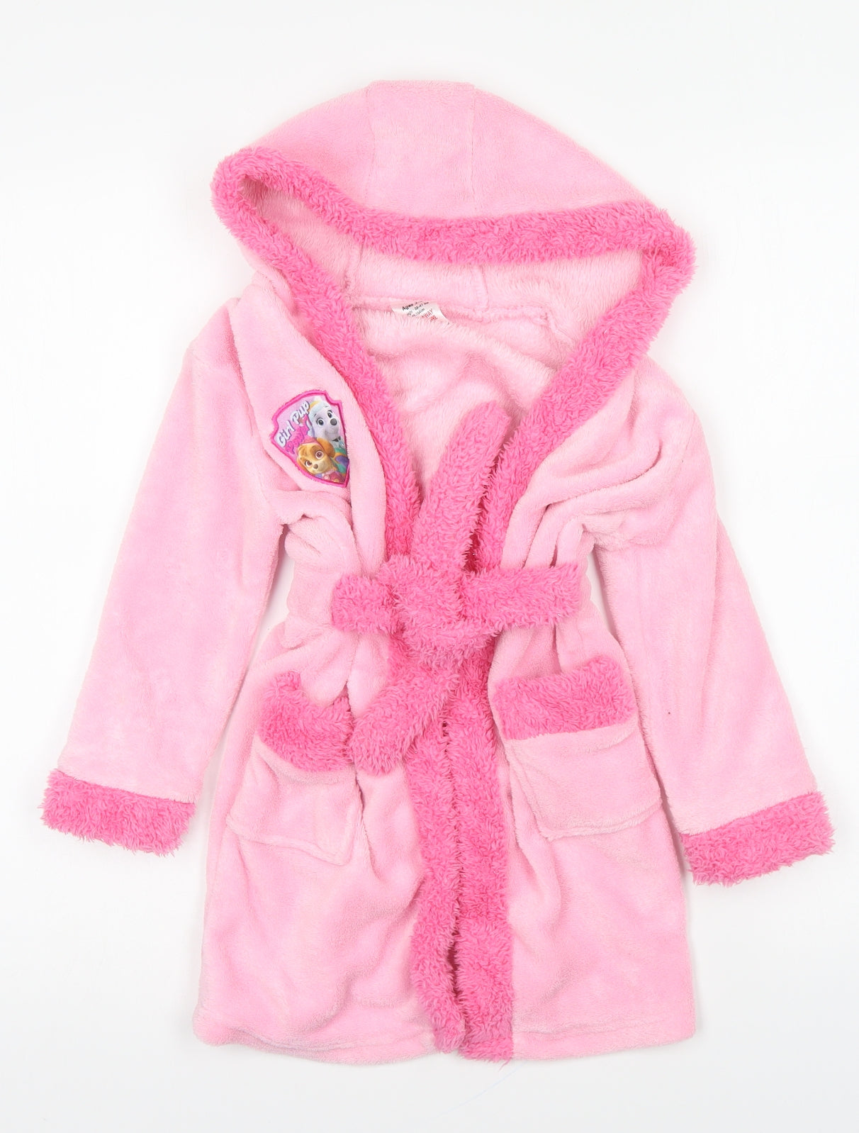 Nickelodeon Girls Pink Solid Polyester Top Gown Size 3-4 Years Drawstring - Paw Patrol