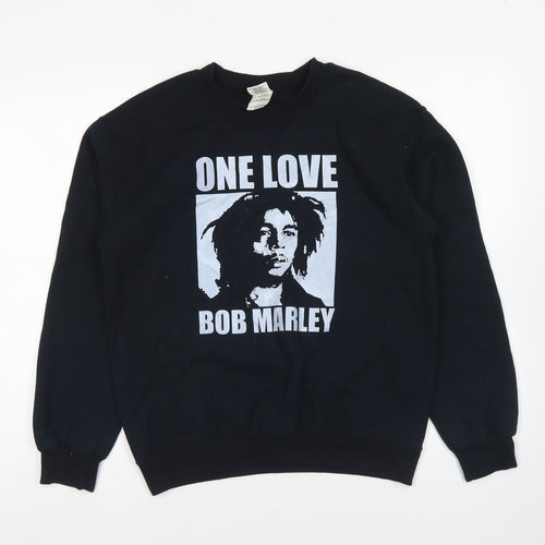Gildan Womens Black Cotton Pullover Sweatshirt Size S Pullover - Bob Marley
