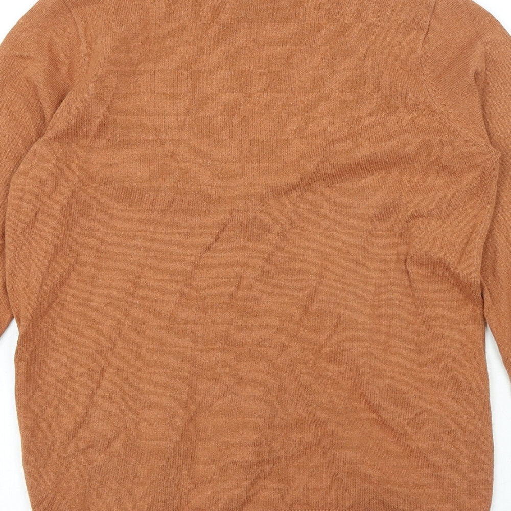 Atmosphere Womens Orange V-Neck Polyester Cardigan Jumper Size 12