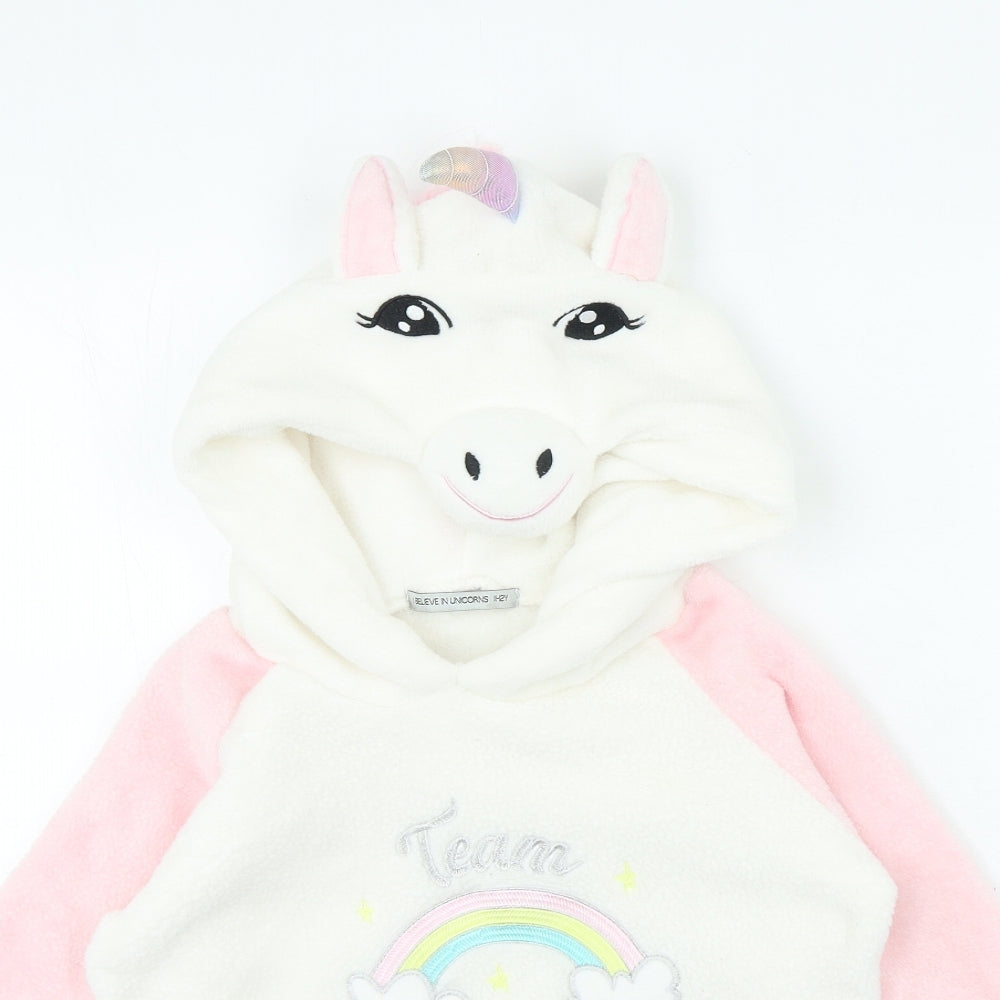 I believe in unicorns Girls Pink Colourblock Polyester Top Pyjama Top Size 11-12 Years - Unicorn
