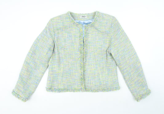 Front view of CMD women’s multicoloured check acrylic suit jacket, size UK 18