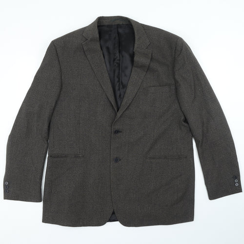 Karl Jackson Mens Brown Check Polyester Jacket Suit Jacket Size 46