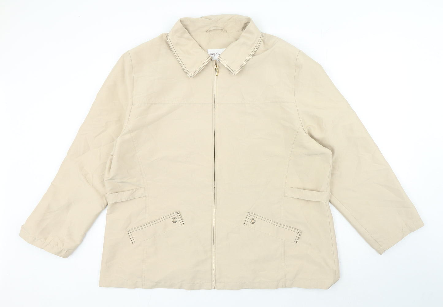 EWM Pure Classics Womens Beige Jacket Size 20 Zip