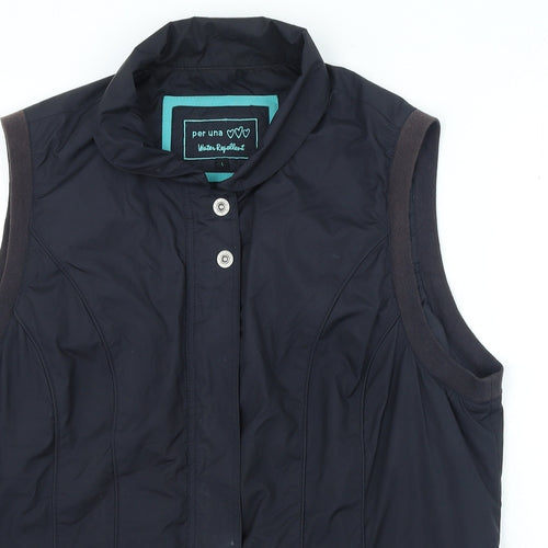 Per Una Womens Blue Gilet Jacket Size L Zip