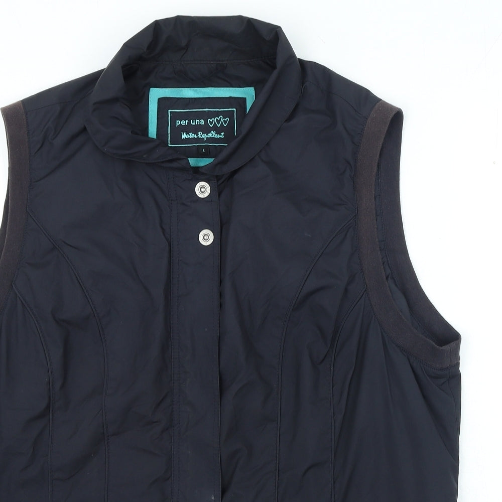 Per Una Womens Blue Gilet Jacket Size L Zip