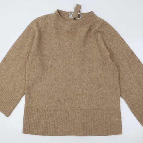 River Island Mens Beige Round Neck Acrylic Pullover Jumper Size S