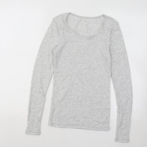 Marks and Spencer Womens Grey Scoop Neck Viscose Pullover Jumper Size 10