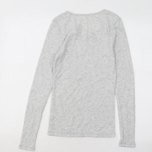 Marks and Spencer Womens Grey Scoop Neck Viscose Pullover Jumper Size 10