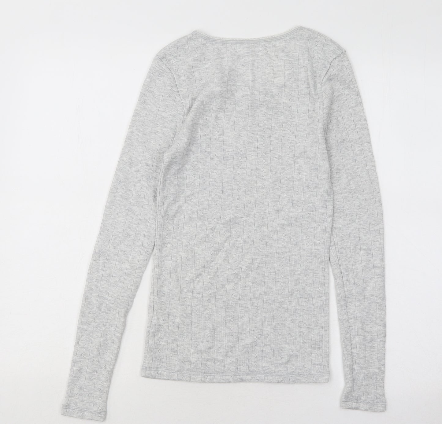 Marks and Spencer Womens Grey Scoop Neck Viscose Pullover Jumper Size 10