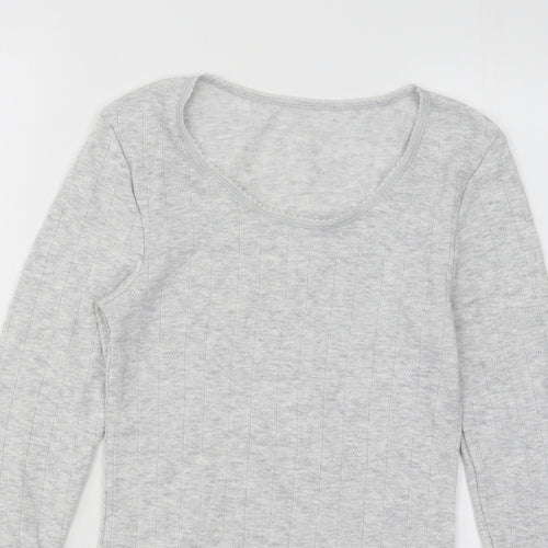 Marks and Spencer Womens Grey Scoop Neck Viscose Pullover Jumper Size 10