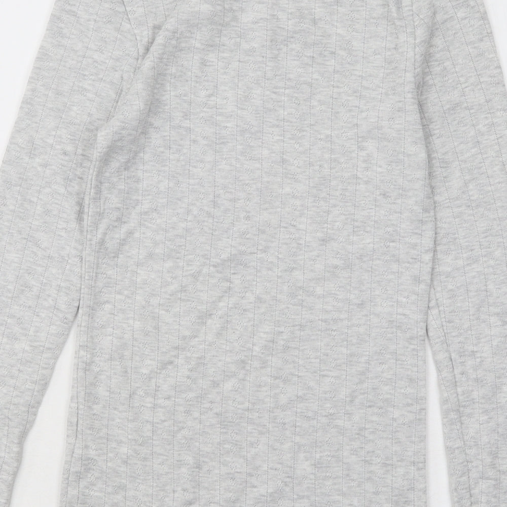 Marks and Spencer Womens Grey Scoop Neck Viscose Pullover Jumper Size 10
