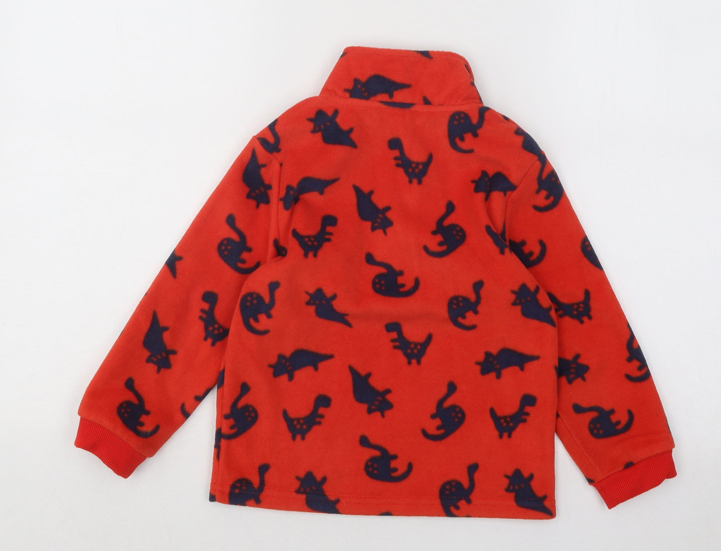George Boys Red Geometric Polyester Pullover Sweatshirt Size 3-4 Years Zip - Dinosaur Print