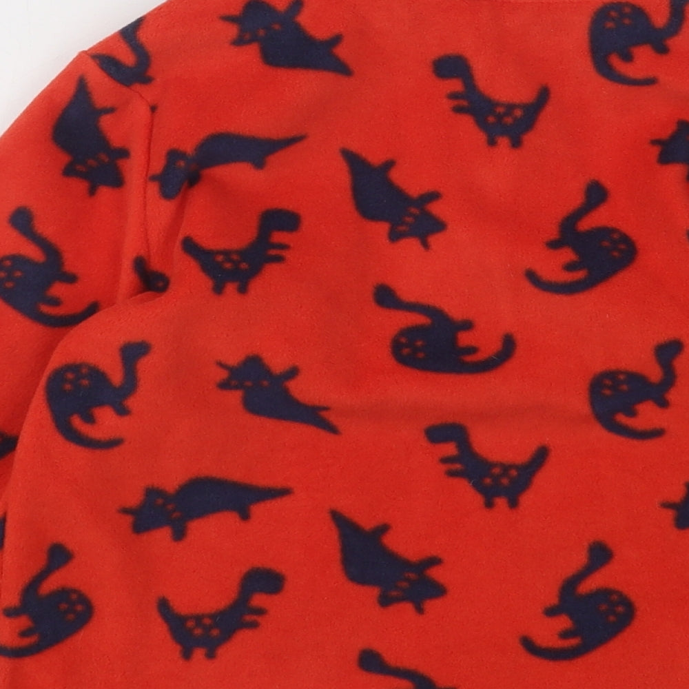 George Boys Red Geometric Polyester Pullover Sweatshirt Size 3-4 Years Zip - Dinosaur Print