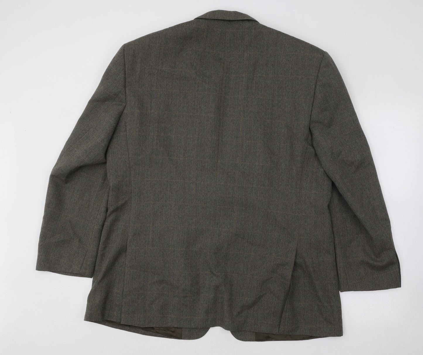 SCOTT Mens Brown Plaid Polyester Jacket Suit Jacket Size 44