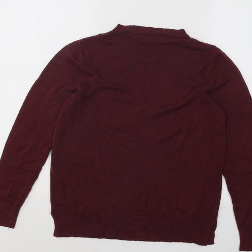 Marks and Spencer Womens Purple Round Neck Acrylic Pullover Jumper Size 14