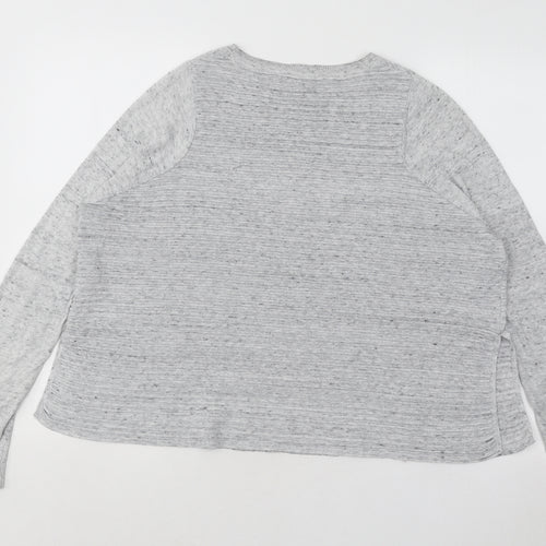 ASOS Womens Grey Round Neck Striped Polyester Pullover Jumper Size 8