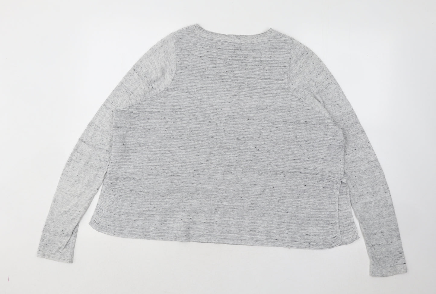 ASOS Womens Grey Round Neck Striped Polyester Pullover Jumper Size 8