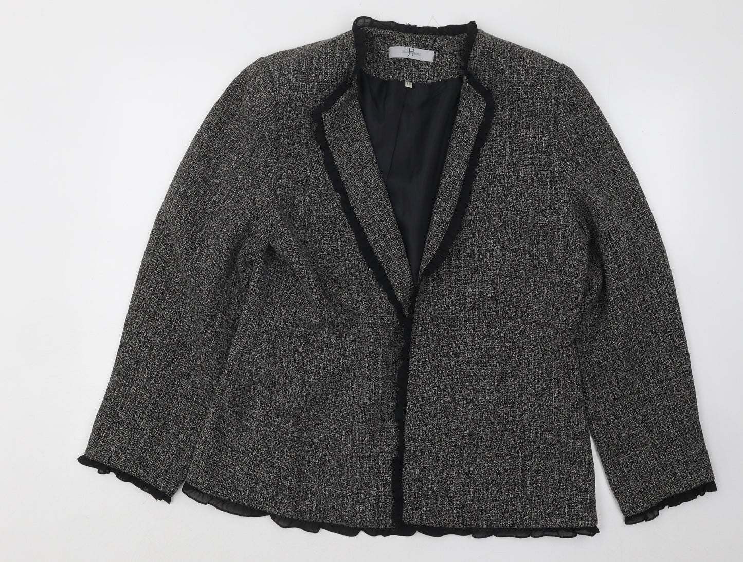 Joanna Hope Womens Grey Geometric Jacket Blazer Size 18
