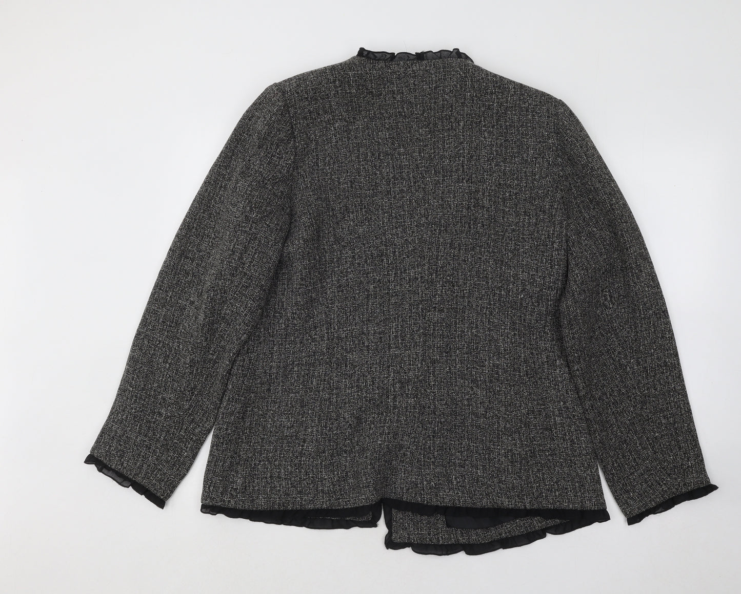 Joanna Hope Womens Grey Geometric Jacket Blazer Size 18