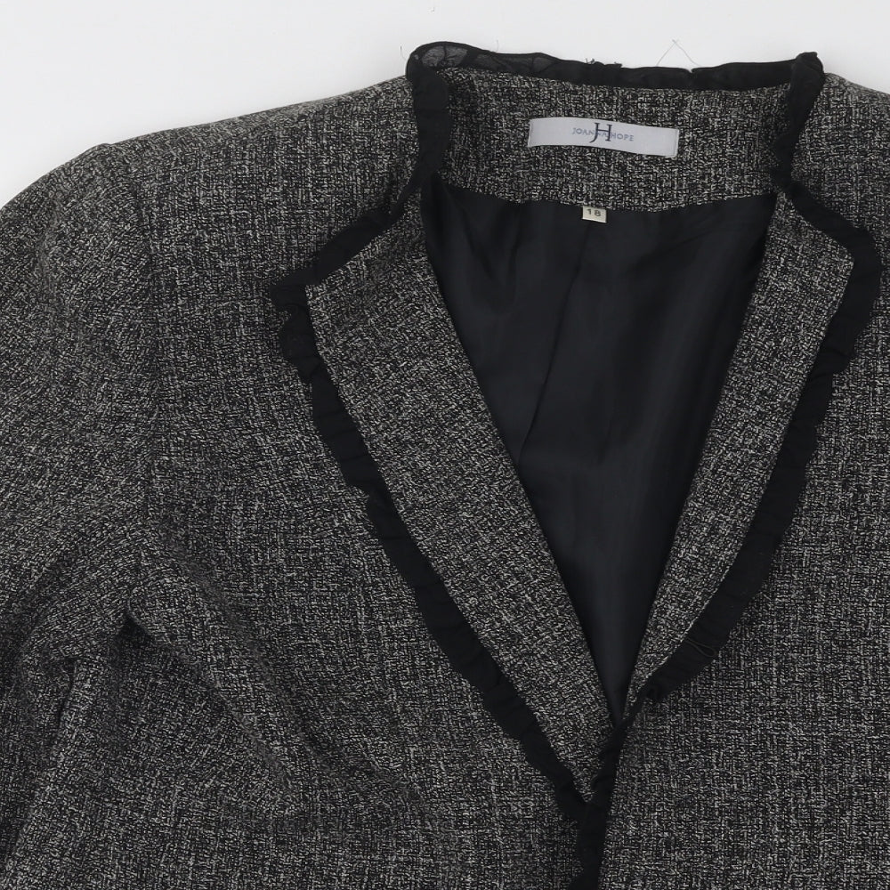 Joanna Hope Womens Grey Geometric Jacket Blazer Size 18