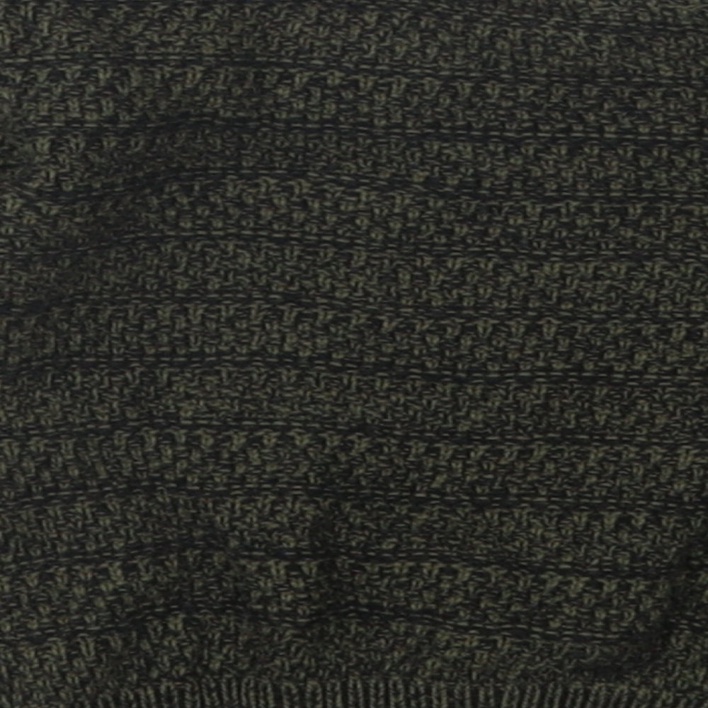 Primark Boys Green Striped Cotton Pullover Jumper Size 6-9 Months Button