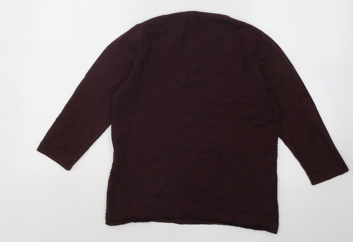 Warehouse Womens Purple Round Neck Geometric Viscose Pullover Jumper Size 12