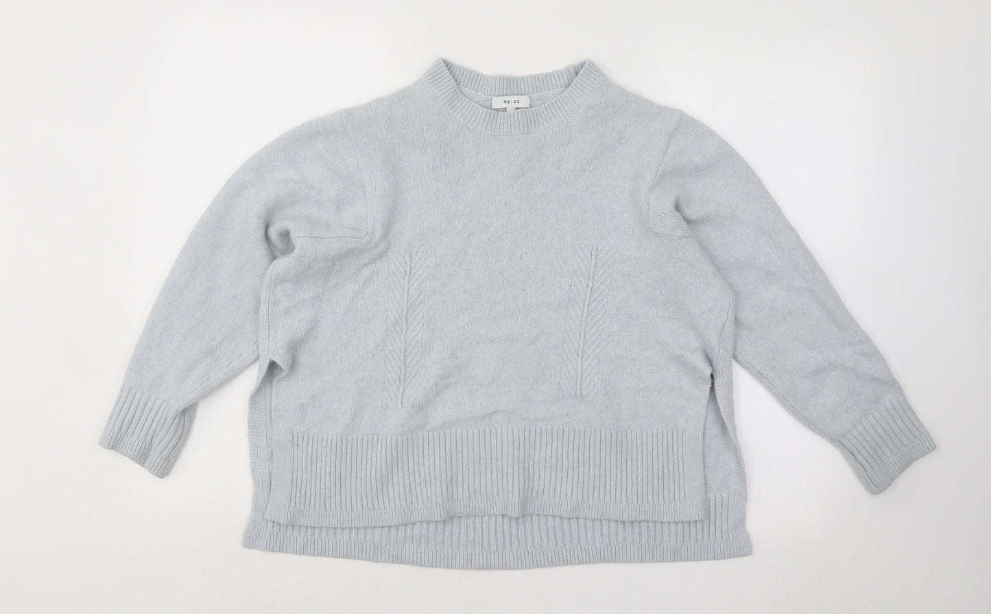 Reiss Womens Blue Round Neck Viscose Pullover Jumper Size M