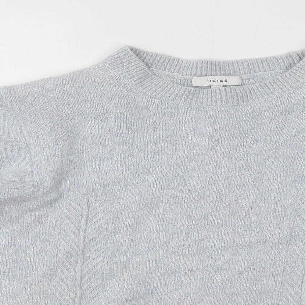 Reiss Womens Blue Round Neck Viscose Pullover Jumper Size M