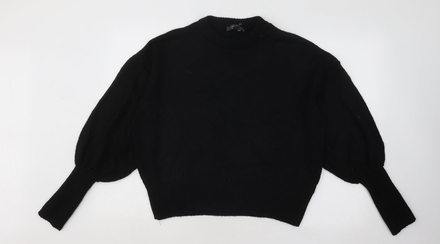 Primark Womens Black Round Neck Acrylic Pullover Jumper Size 14