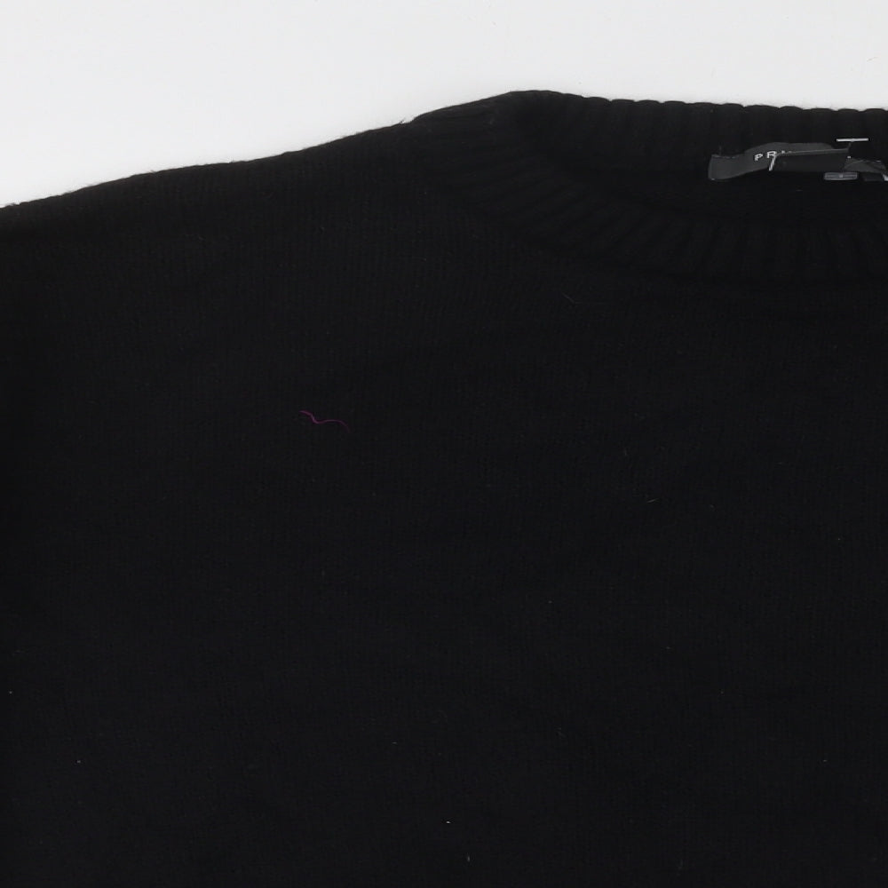 Primark Womens Black Round Neck Acrylic Pullover Jumper Size 14