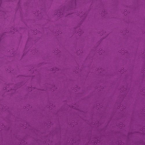 TU Womens Purple Round Neck Geometric Cotton Pullover Jumper Size 14