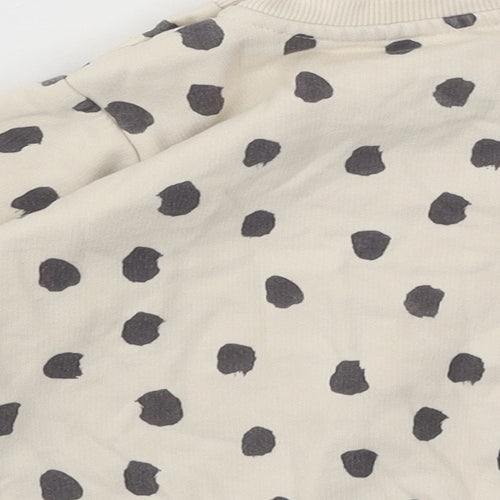 Marks and Spencer Boys Beige Geometric Cotton Pullover Jumper Size 12-18 Months Pullover