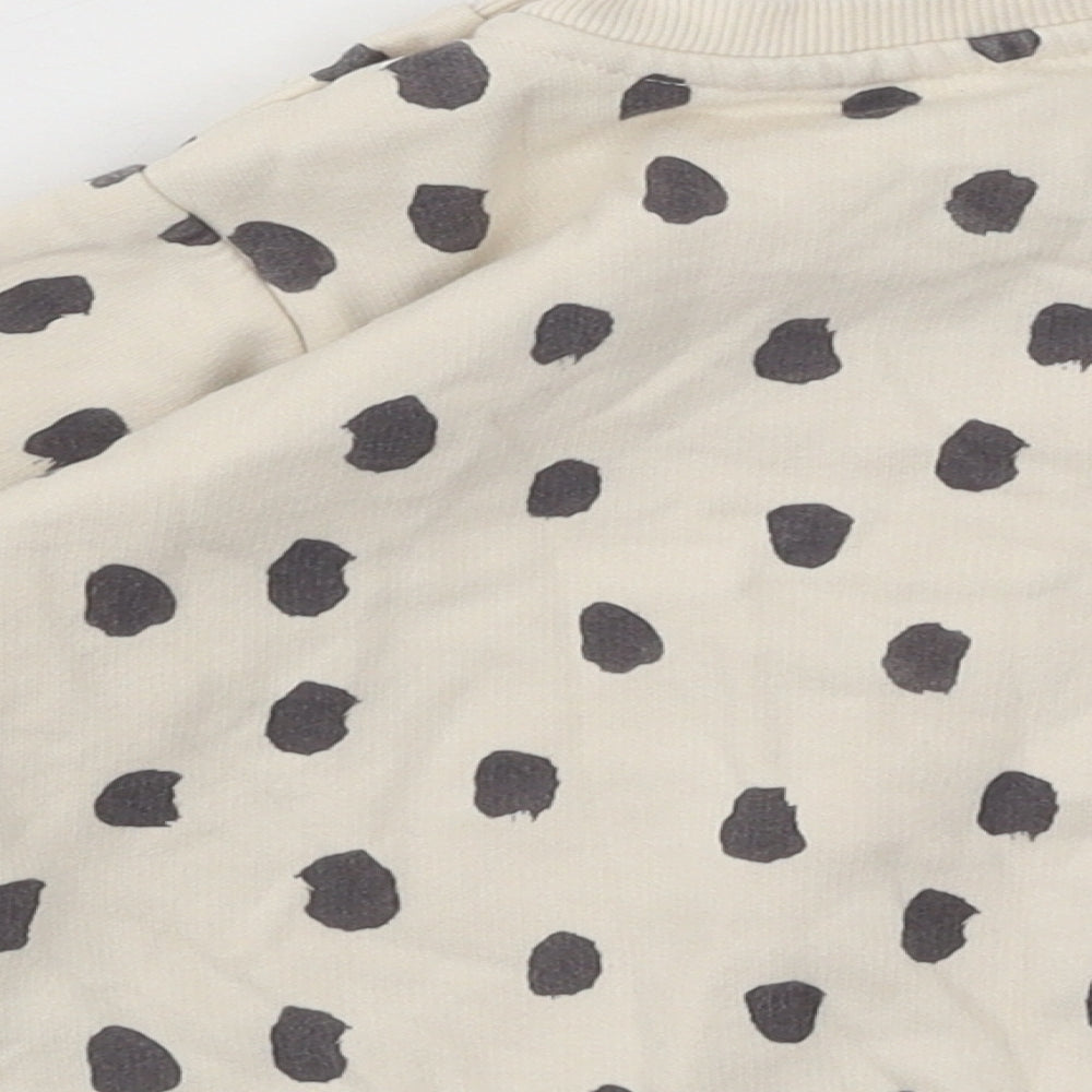 Marks and Spencer Boys Beige Geometric Cotton Pullover Jumper Size 12-18 Months Pullover