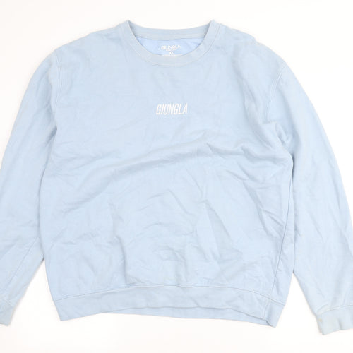 Gungla Womens Blue Cotton Pullover Sweatshirt Size XL Pullover