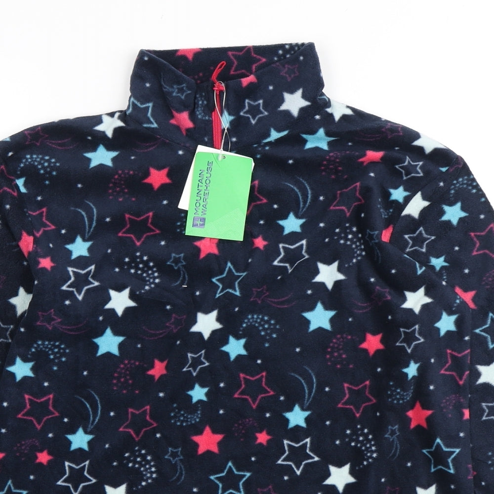 Mountain Warehouse Girls Blue Geometric Polyester Pullover Sweatshirt Size 13 Years Zip - Stars and Moons